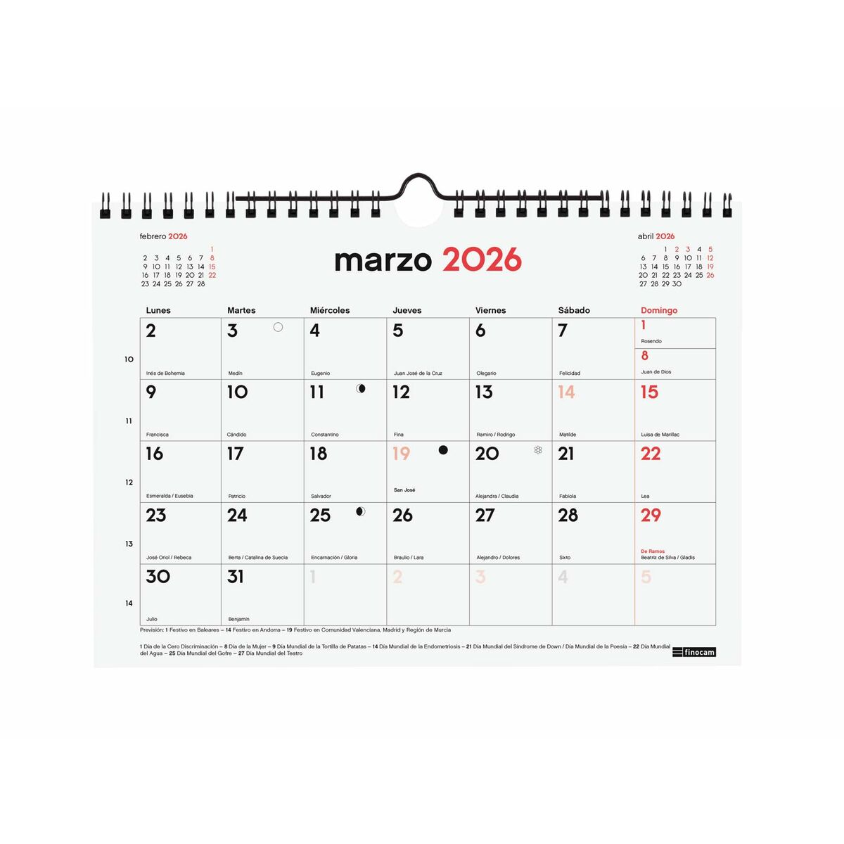 Väggkalender Finocam Papper 2025-2026 21 x 15 cm - 2