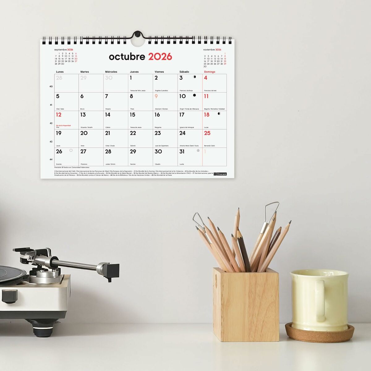Väggkalender Finocam Papper 2025-2026 21 x 15 cm - 3