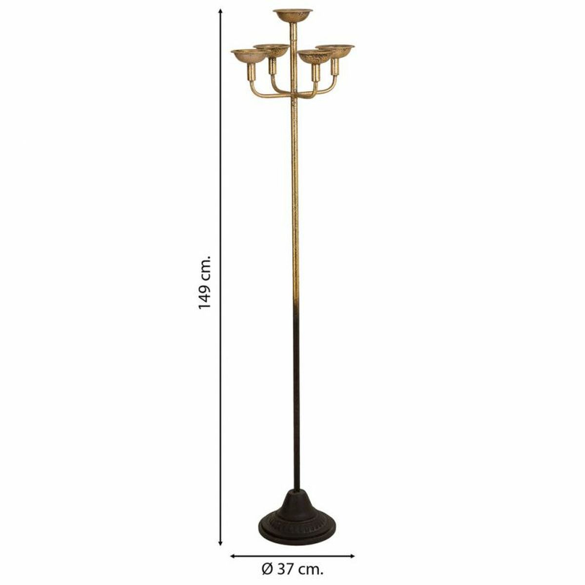 Kandelaber Alexandra House Living Gyllene Metall 37 x 149 x 37 cm - 4
