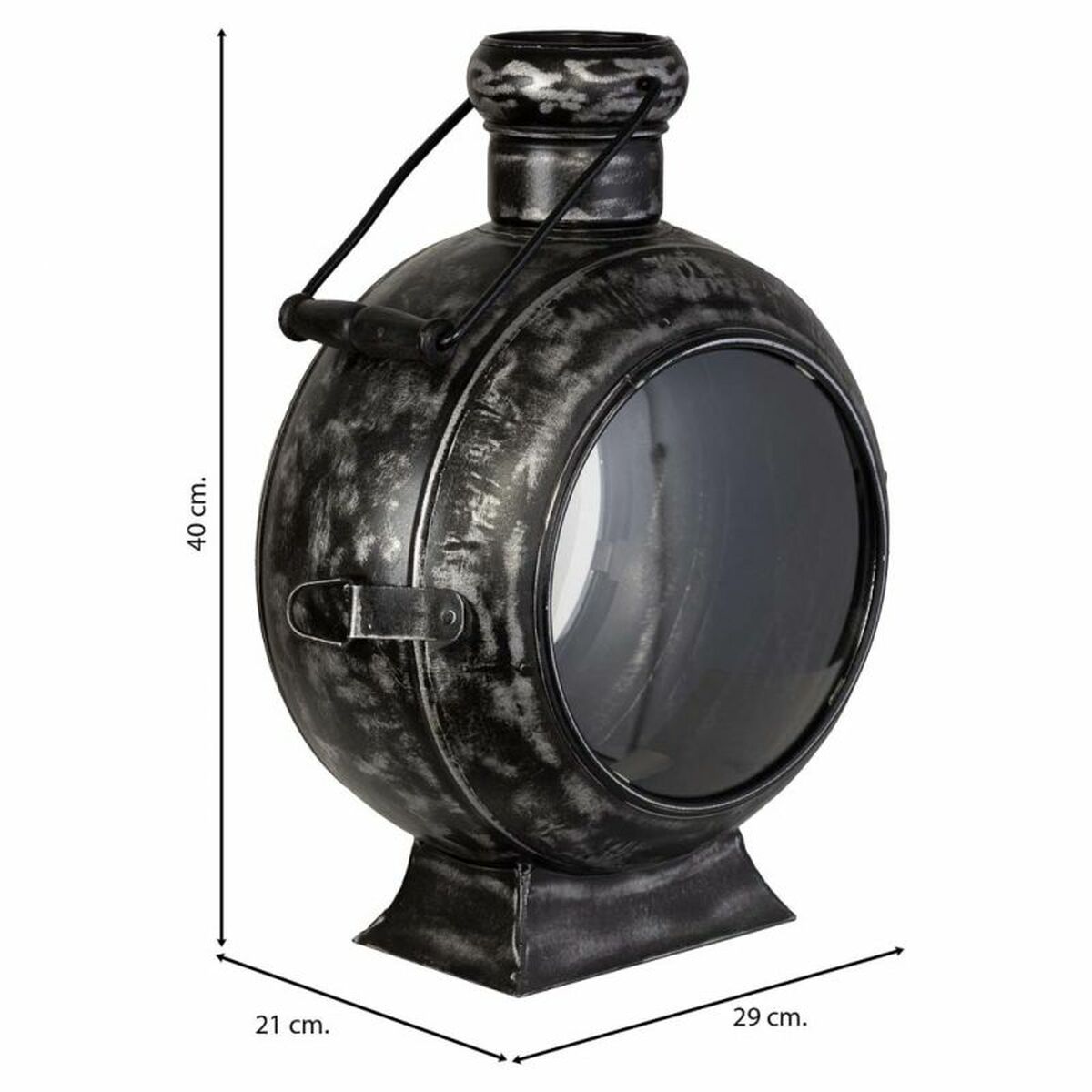 Ljusstake Alexandra House Living Svart Glas Järn 21 x 40 x 29 cm - 3