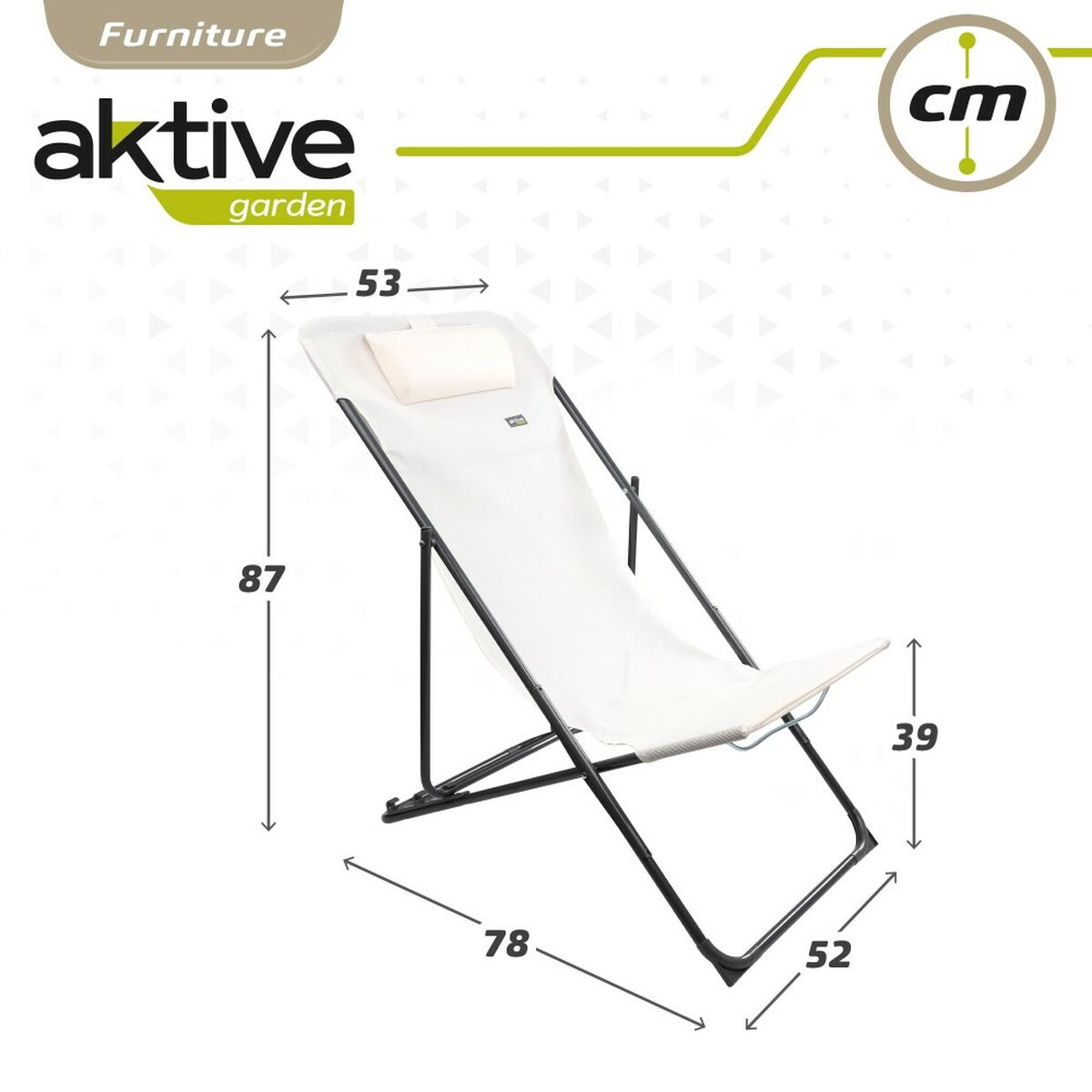 Lutbar vilstol Aktive Vit 53 x 87 x 78 cm (4 antal) - 5