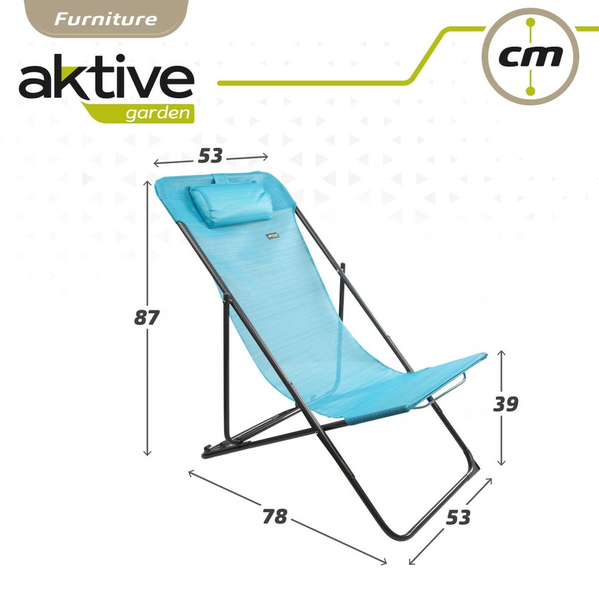 Lutbar vilstol Aktive Blå 53 x 87 x 78 cm (4 antal) - 5