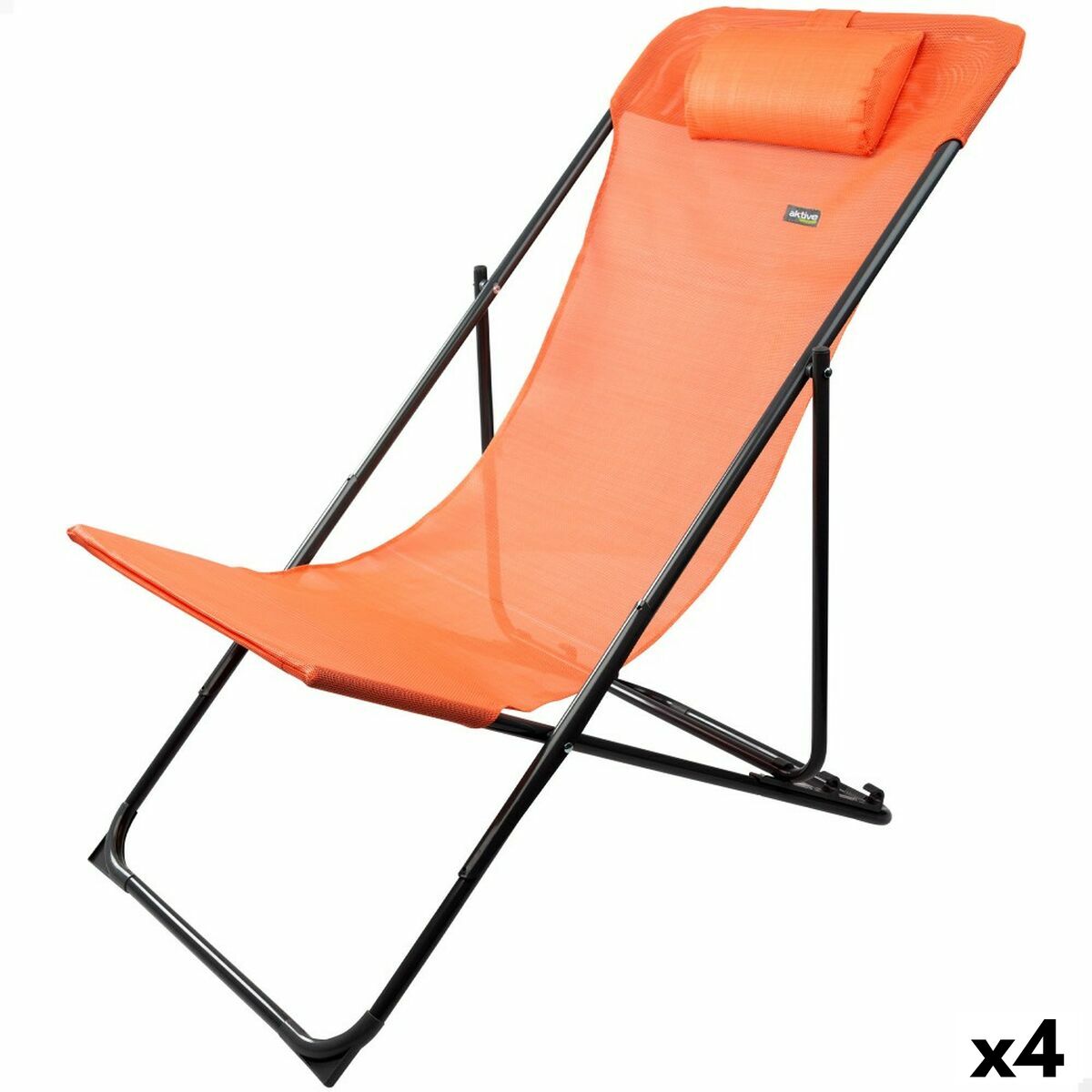 Lutbar vilstol Aktive Orange 53 x 87 x 78 cm (4 antal) - 8