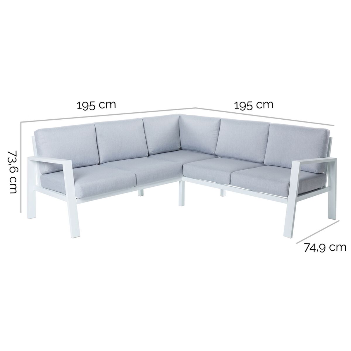 Trädgårdssoffa Thais Vit 195 x 195 x 73,6 cm - 12