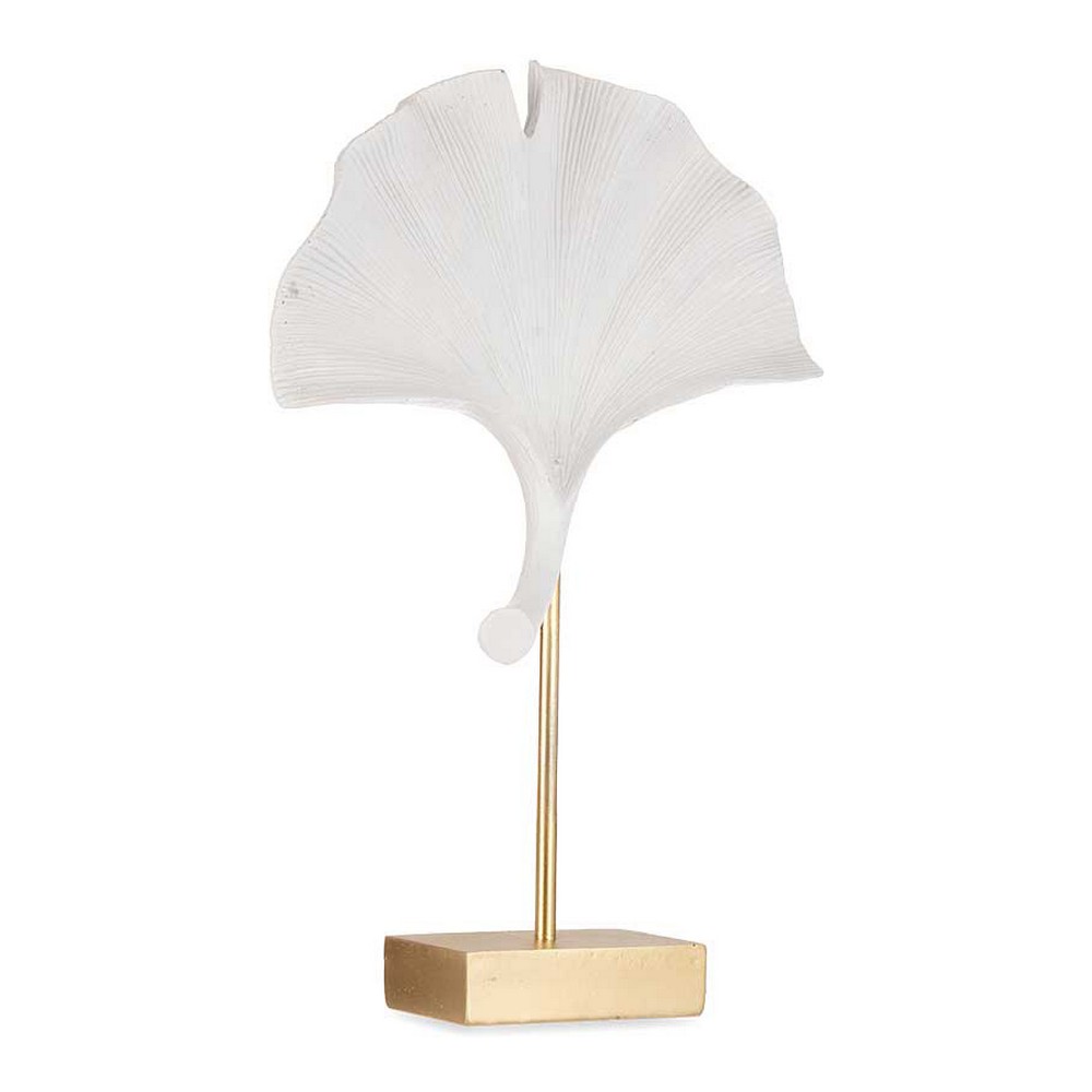 Prydnadsfigur Blomster Vit Polyresin (8 x 37 x 24,5 cm)