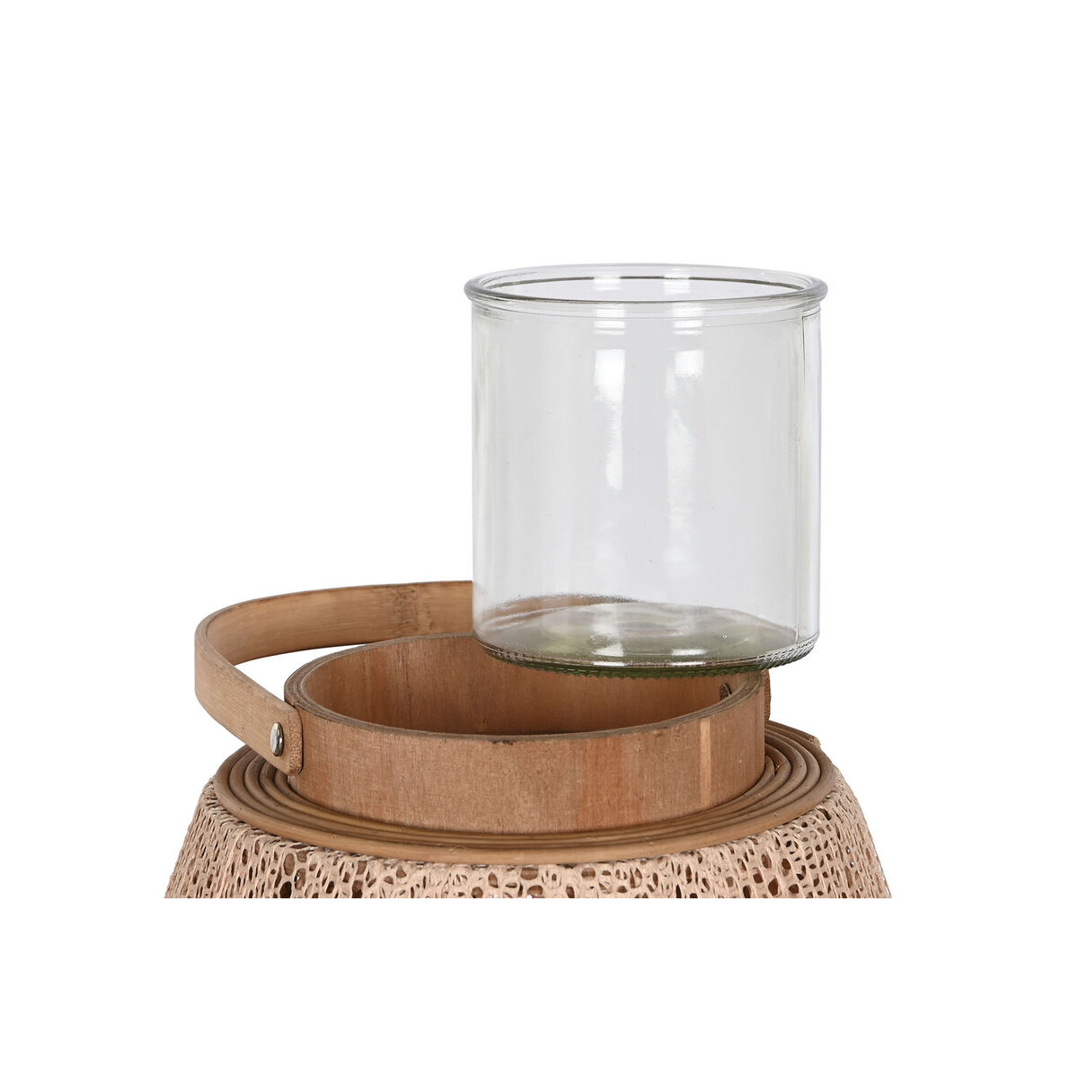 Ljusstakar Home ESPRIT Brun Naturell Trä Glas 45 x 45 x 85 cm - 4