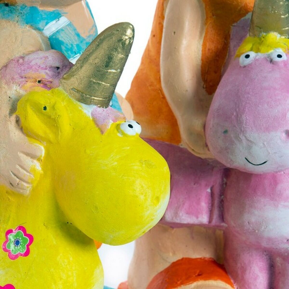 Prydnadsfigur DKD Home Decor Blå Rosa Pojkar Enhörning Medelhavs 23 x 19 x 40 cm (2 antal) - 8