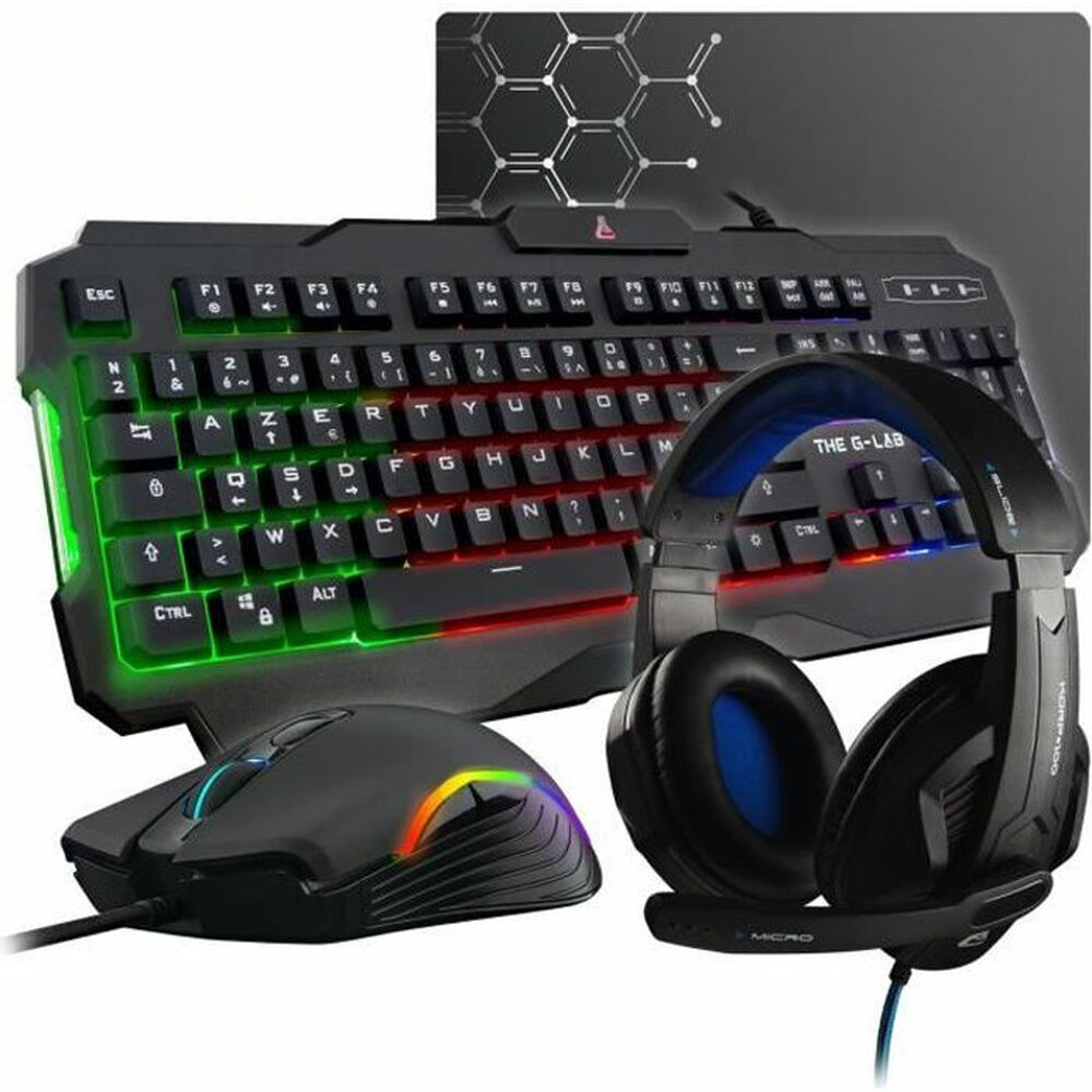 Tangentbord och Mus The G-Lab COMBO-ARGON-E/FR Azerty Franska