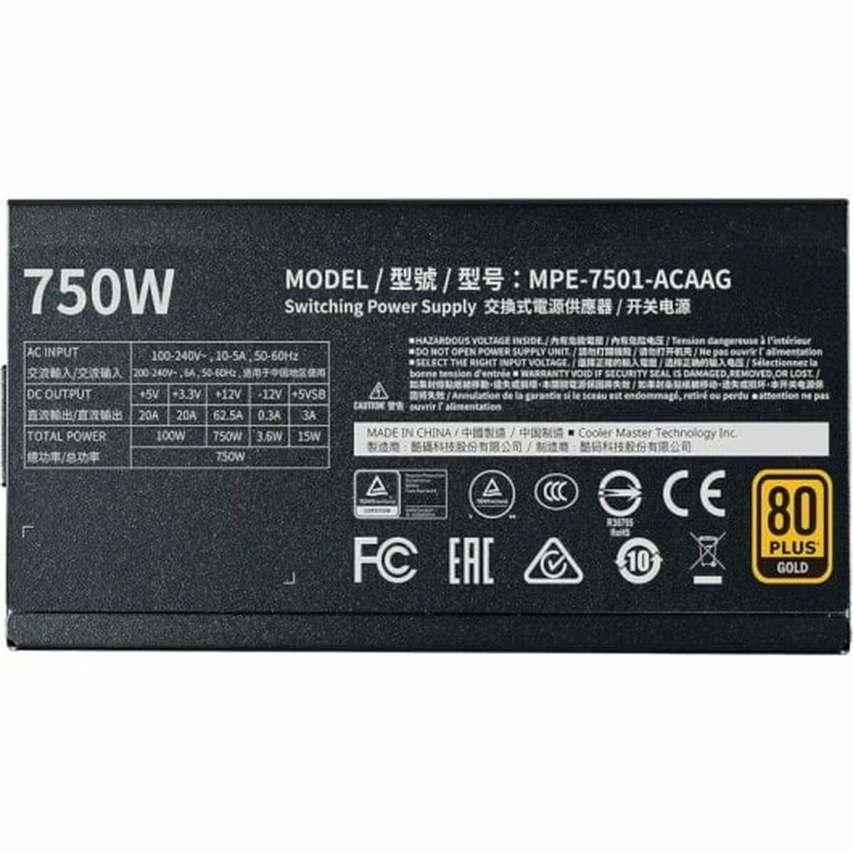 Strömtillförsel Cooler Master MPE-7501-AFAAG-3EU 750 W 80 Plus Gold - 5