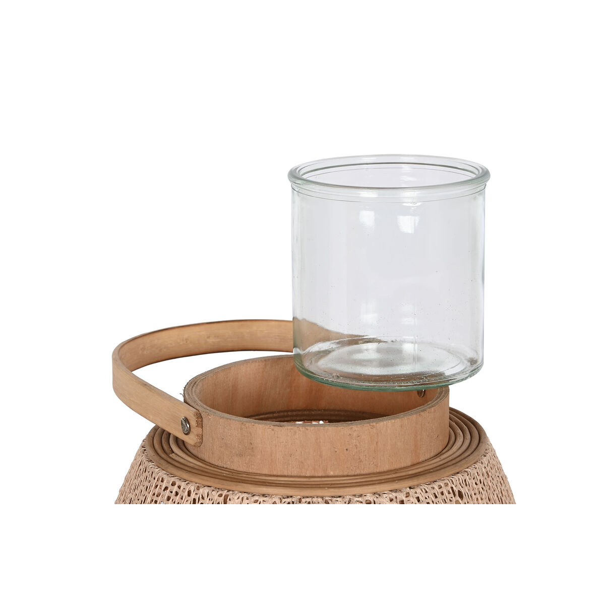 Ljusstakar Home ESPRIT Brun Naturell Trä Glas 40 x 40 x 70 cm - 4