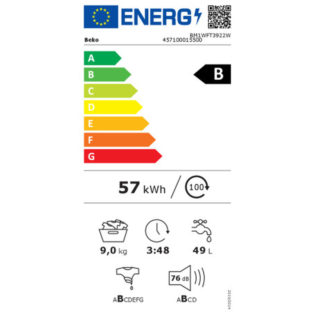 Tvättmaskin BEKO BM1WFT3922W 1200 rpm 9 kg - 2