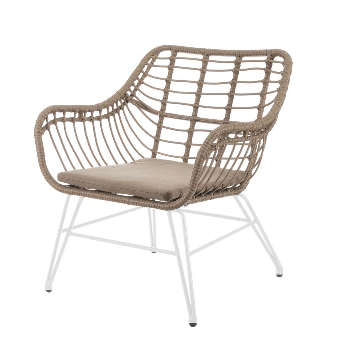 Kerti szék Ariki 65 x 62 x 76 cm syntetisk rattan Stål Vit - 4