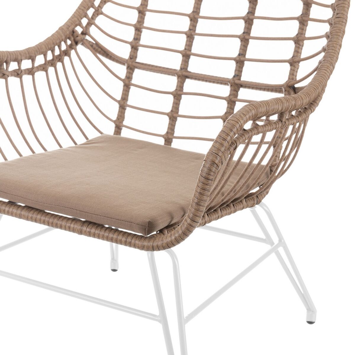 Kerti szék Ariki 65 x 62 x 76 cm syntetisk rattan Stål Vit - 3
