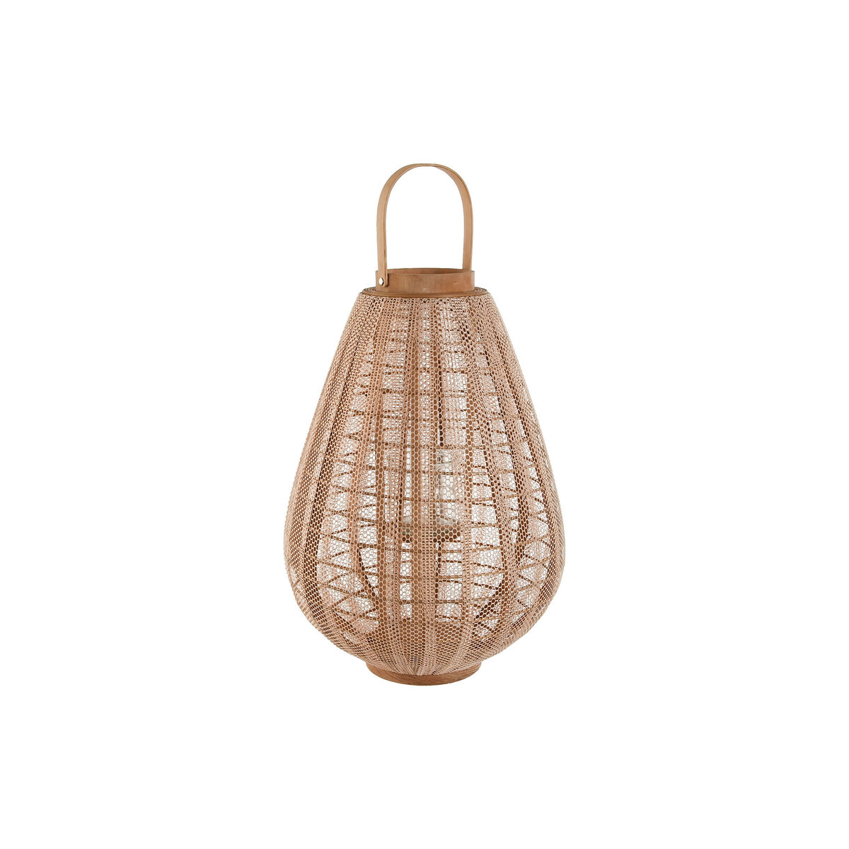 Ljusstakar Home ESPRIT Brun Naturell Trä Glas 38 x 38 x 56 cm