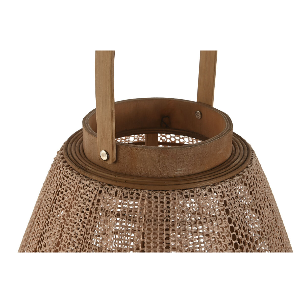 Ljusstakar Home ESPRIT Brun Naturell Trä Glas 38 x 38 x 56 cm - 2