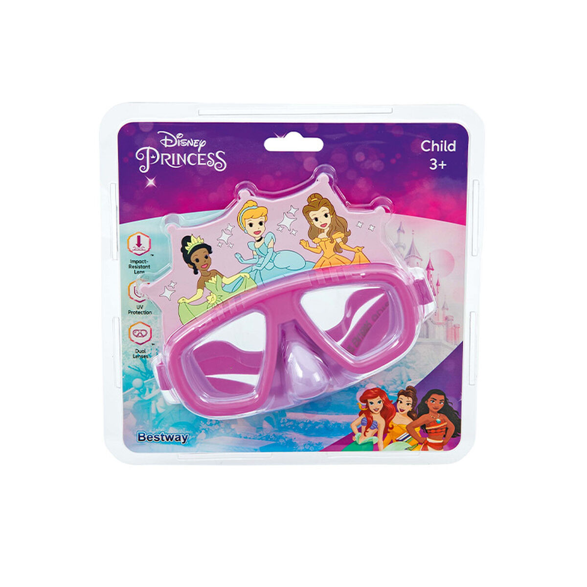 Bestway Barnmask med silikonband Prinsessor +3 år Pool och Strand 09116 - 2