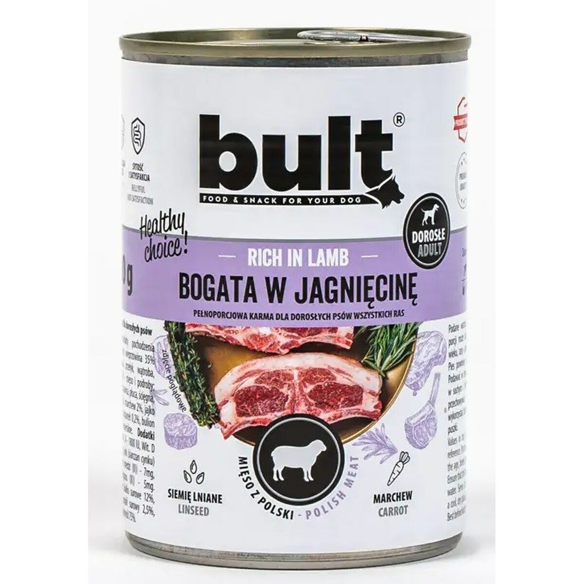 Våt mat Bult Rich in lamb Lamm 800 g