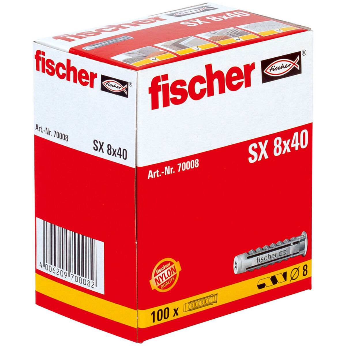Dobbar Fischer SX 70008 Nylon 8 x 40 mm (100 antal) - 4