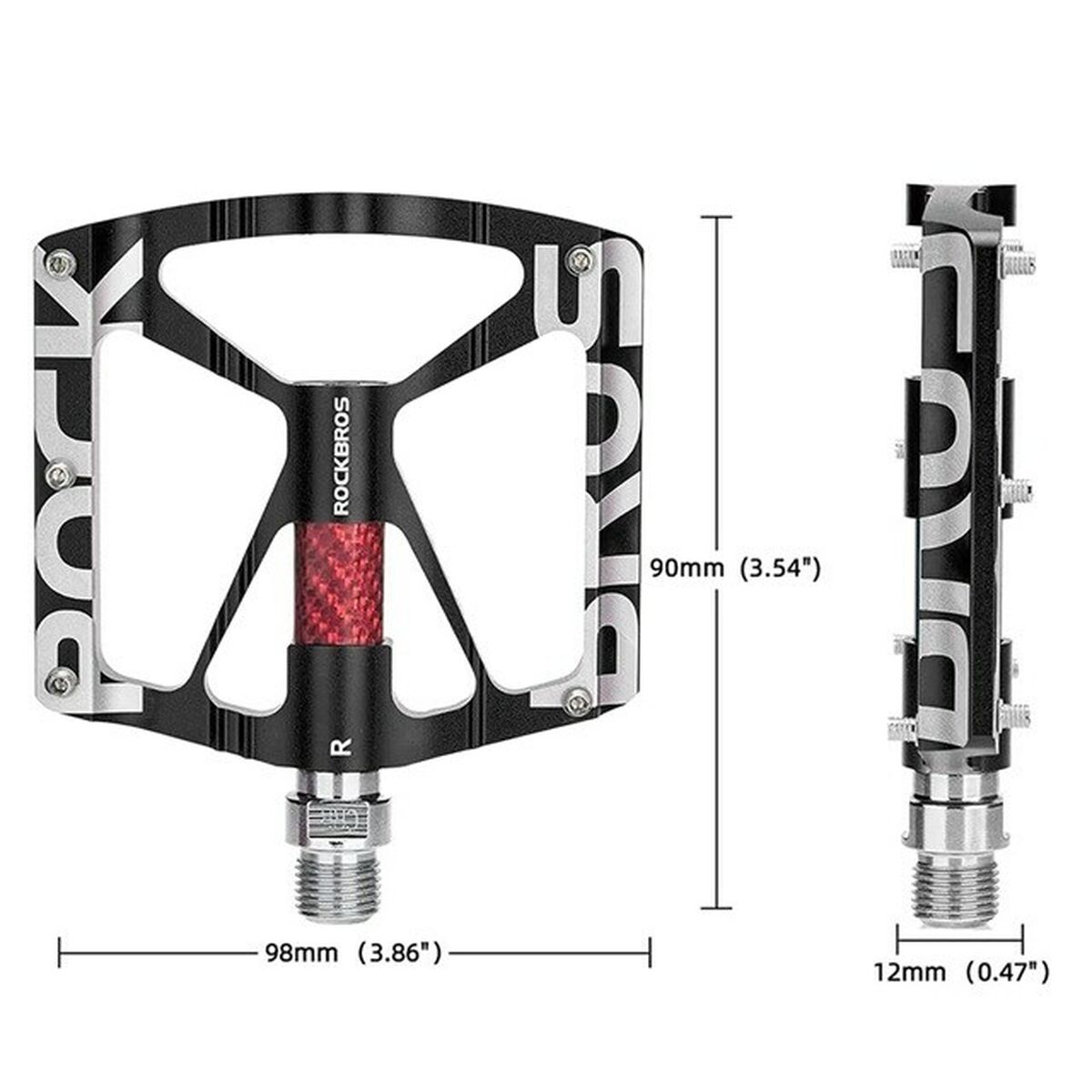 Pedaler Rockbros 37213071001 Svart Silvrig - 3