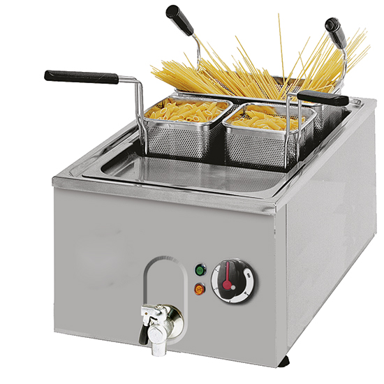 Pasta elektrisk spis med avtappningskran, bordsskiva, 23 liter
