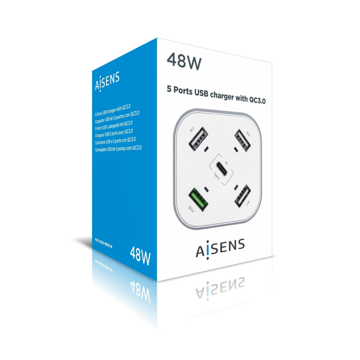 USB-laddare Aisens ASCH-5PQC-W Vit (1 antal) - 5