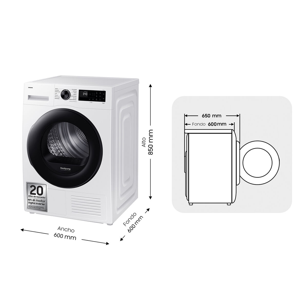 Värmepumpstumlare Samsung SECADORA9KGCONINTELIGENCIAARTI 9 kg - 2