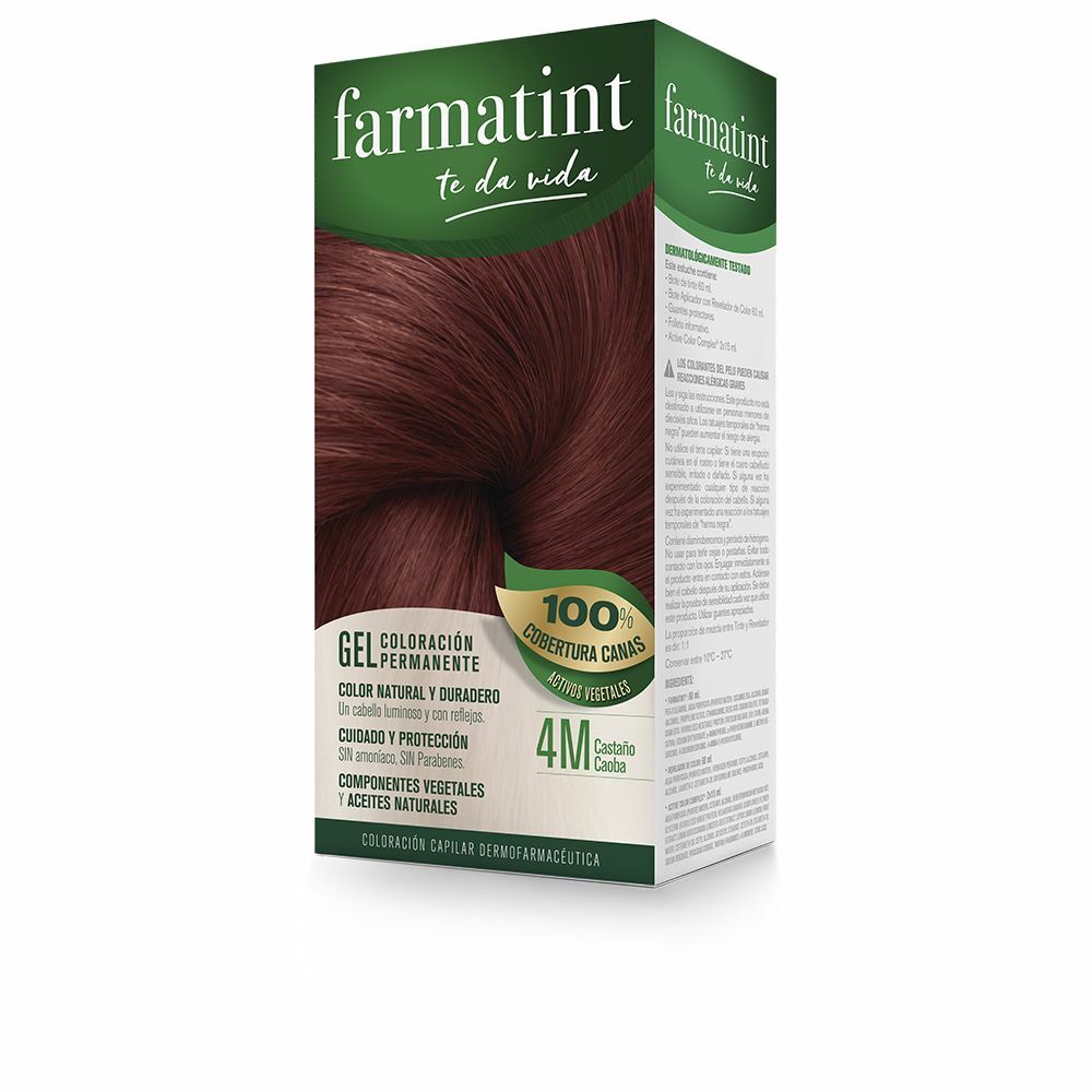 Permanent färg Farmatint 380227 4m-Castaño Caoba Nº 4m-Castano Caoba Gel (5 antal)
