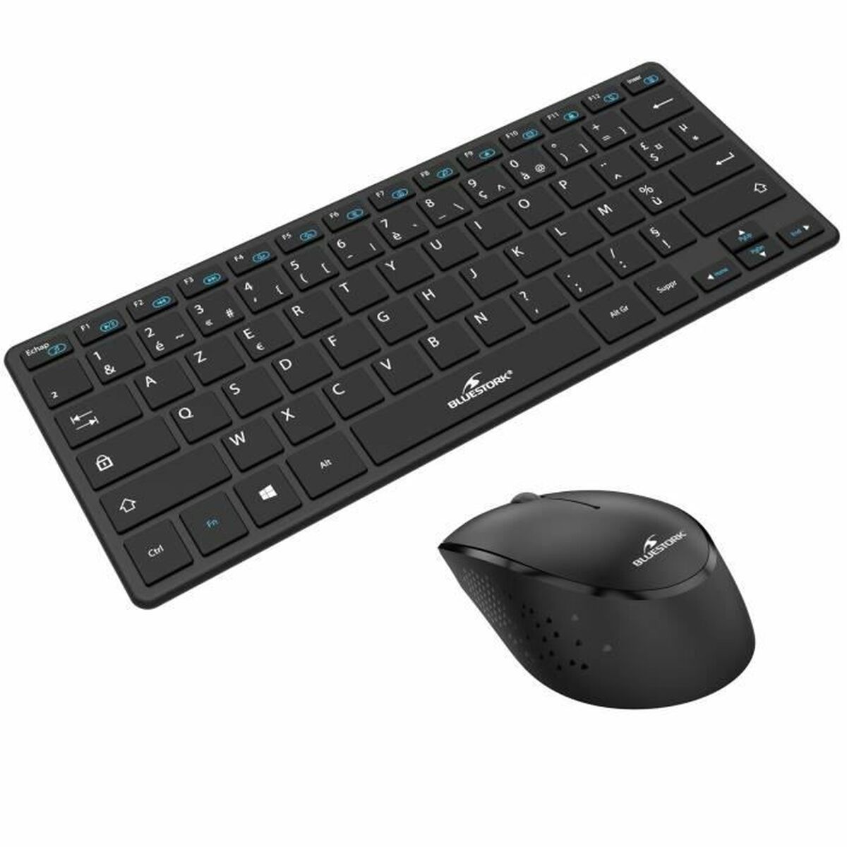 Tangentbord och Mus Bluestork Sans fil Ultra compact Svart - 4