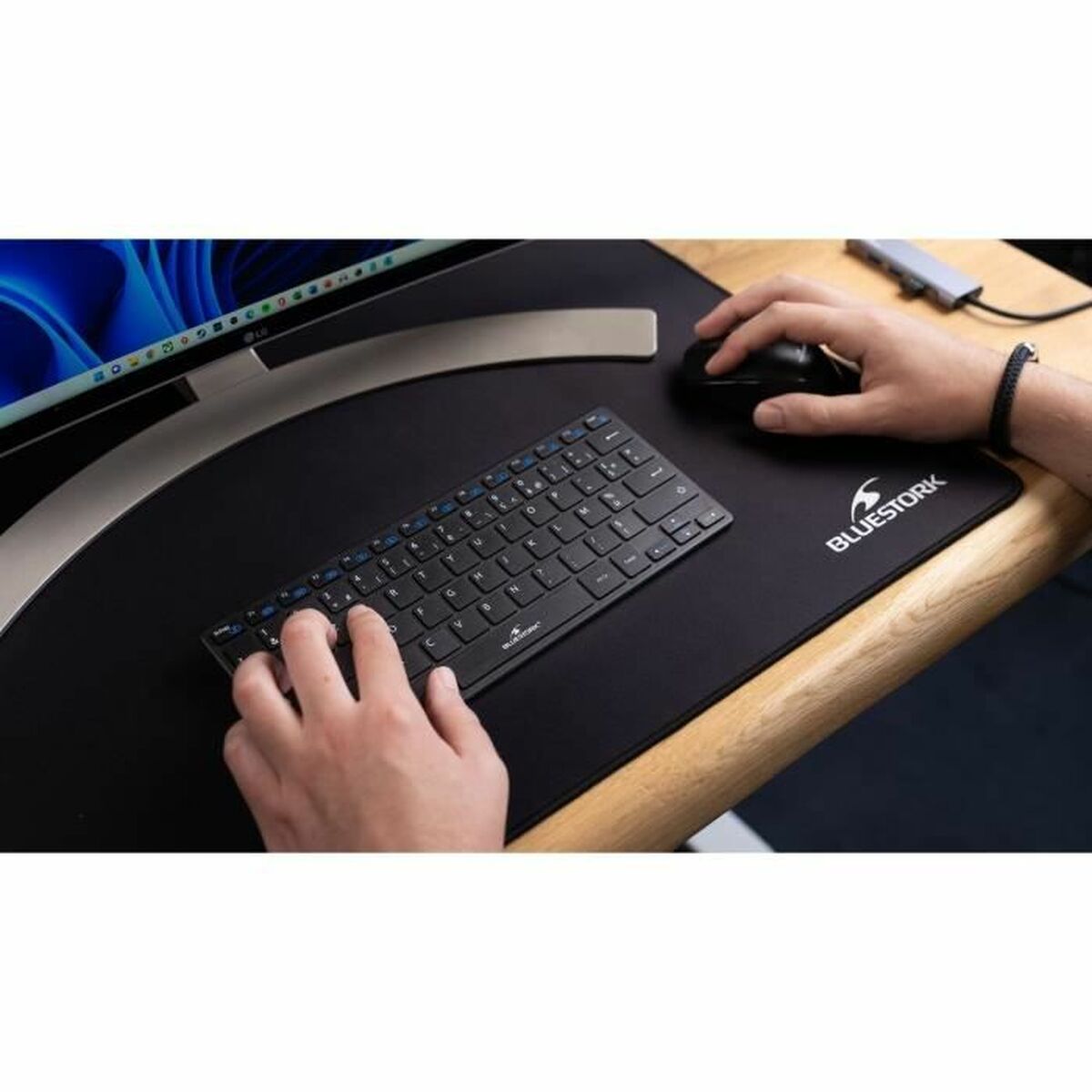 Tangentbord och Mus Bluestork Sans fil Ultra compact Svart - 6