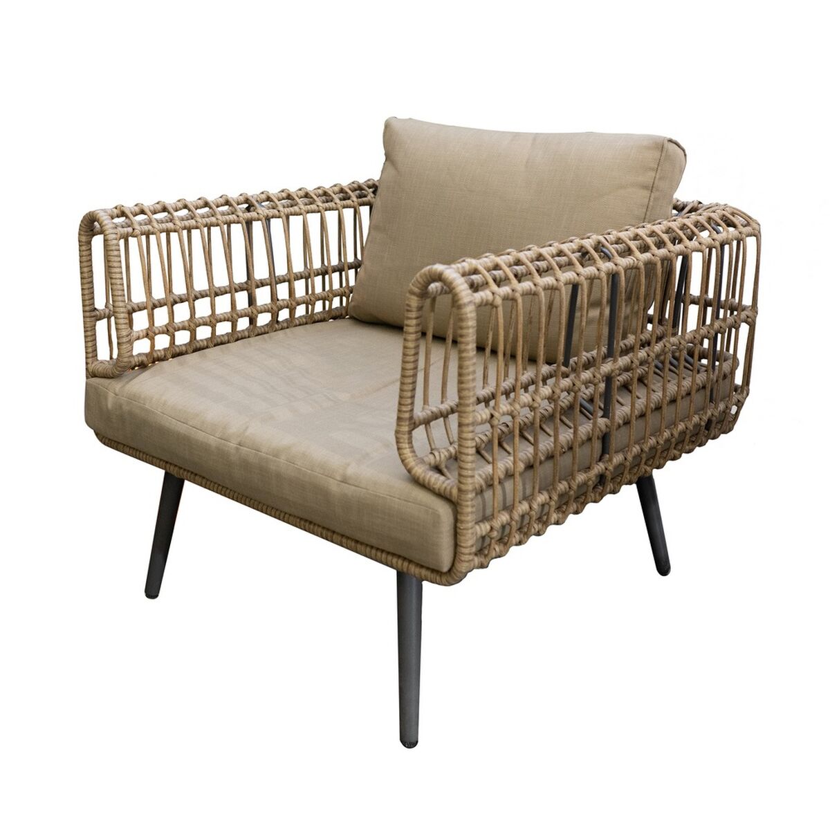 Trädgårdssoffa Ariki 83 x 84 x 67 cm syntetisk rattan Stål - 6