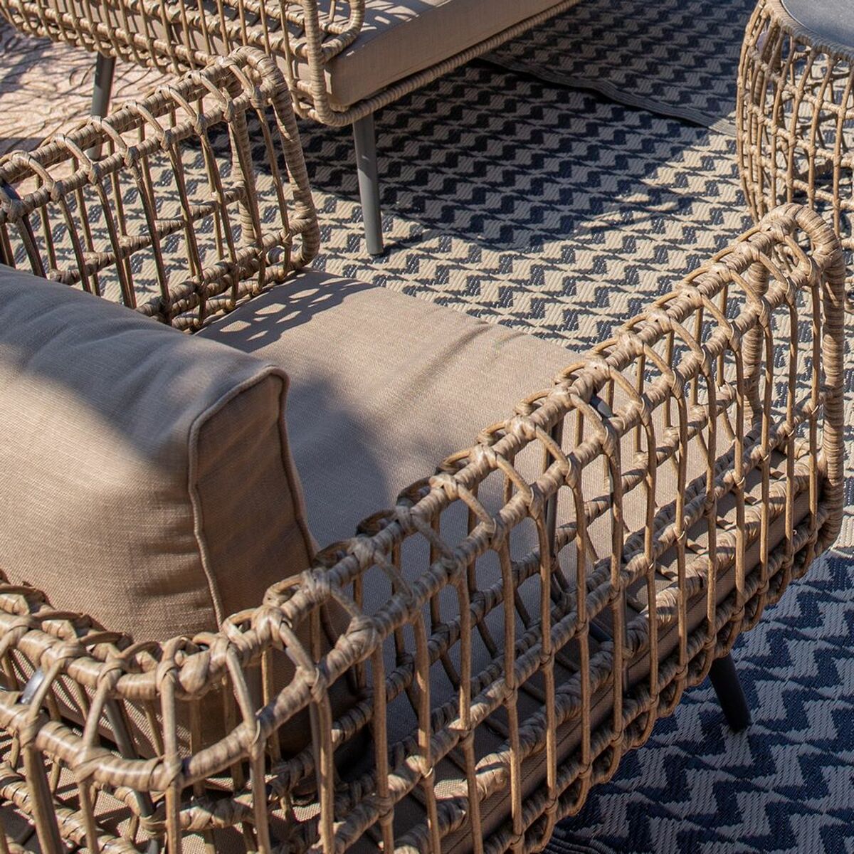 Trädgårdssoffa Ariki 83 x 84 x 67 cm syntetisk rattan Stål - 3