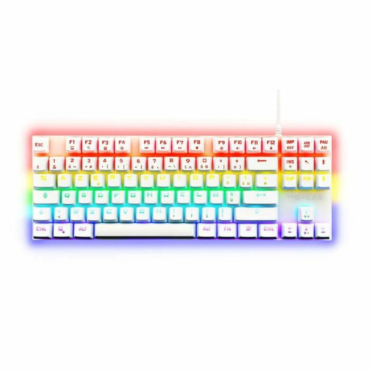 Gaming Tangentbord/ OR: Speltangentbord The G-Lab Mercury AZERTY Vit - 5