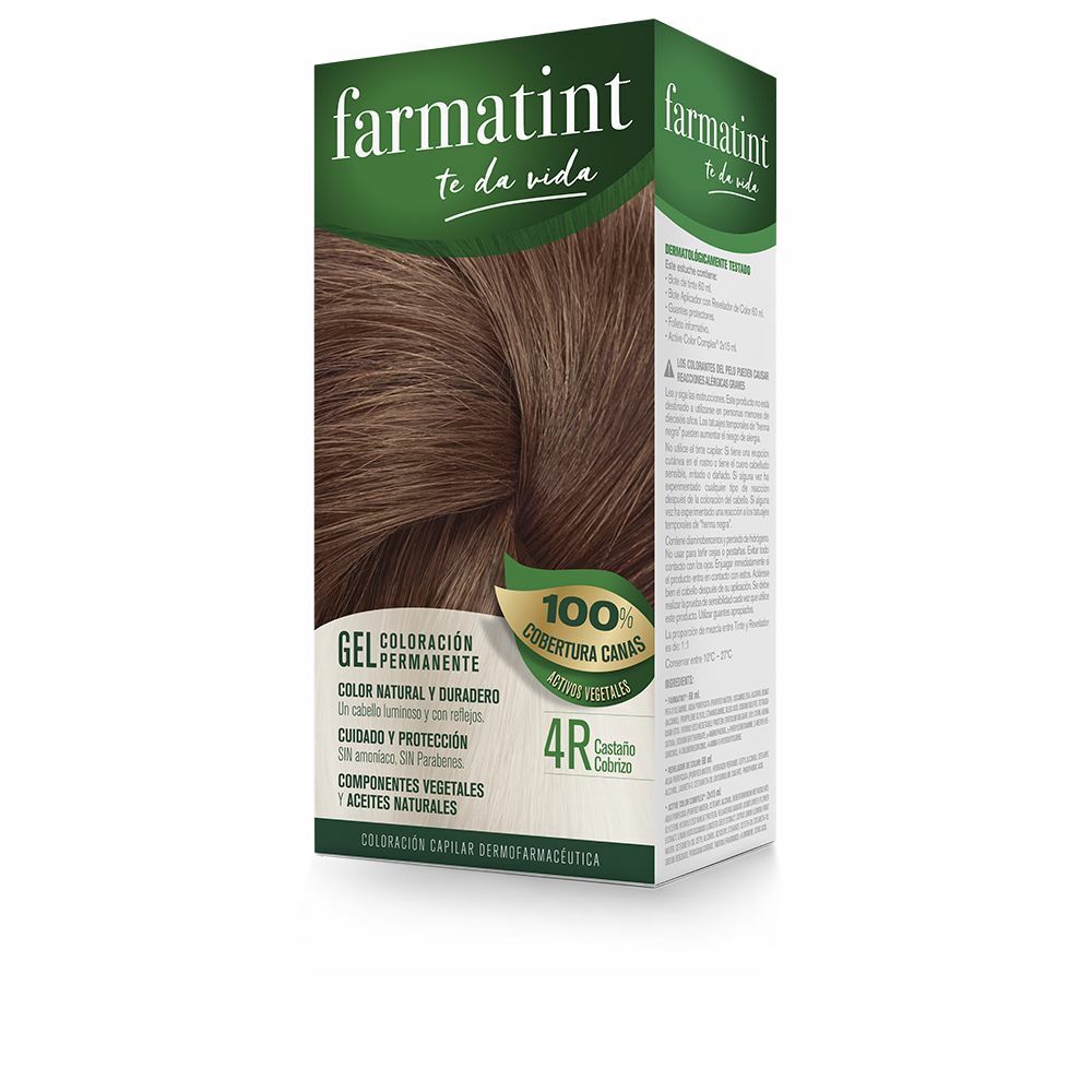 Permanent färg Farmatint 380230 4r-Castaño Cobrizo Nº 4r-Castano Cobrizo Gel (5 antal)
