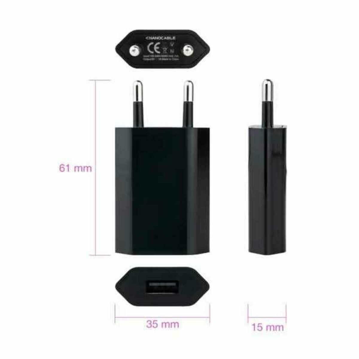 USB-laddare NANOCABLE 10.10.2002 5W Svart - 3