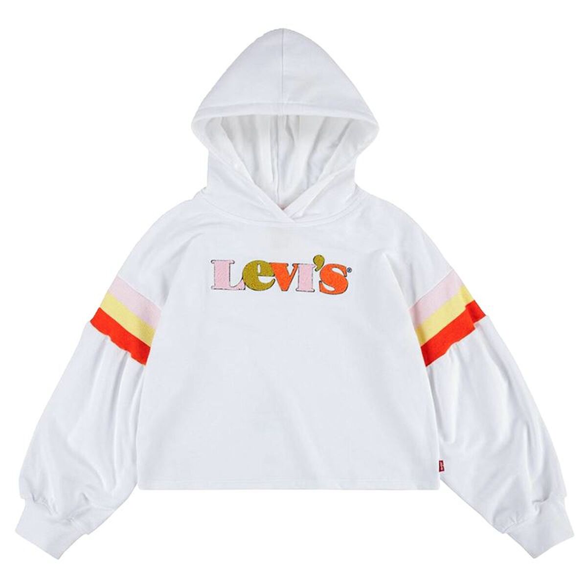 Luvtröja, Flickor Levi's Full Sleeve High Rise Girl Vit