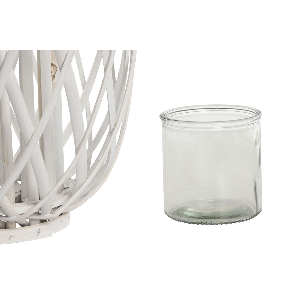 Ljusstakar Home ESPRIT Vit vide Glas 34 x 34 x 80 cm - 3