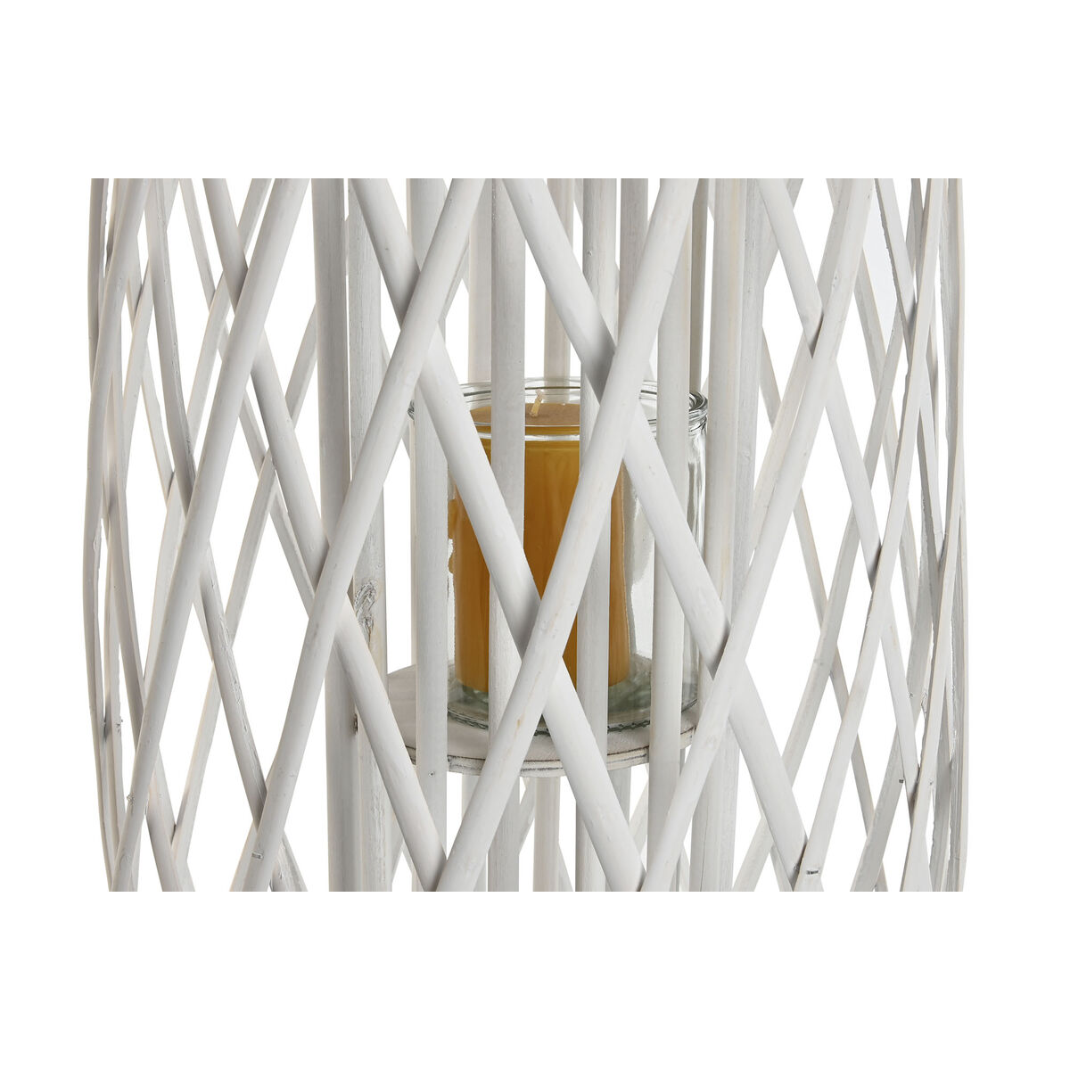 Ljusstakar Home ESPRIT Vit vide Glas 34 x 34 x 80 cm - 4