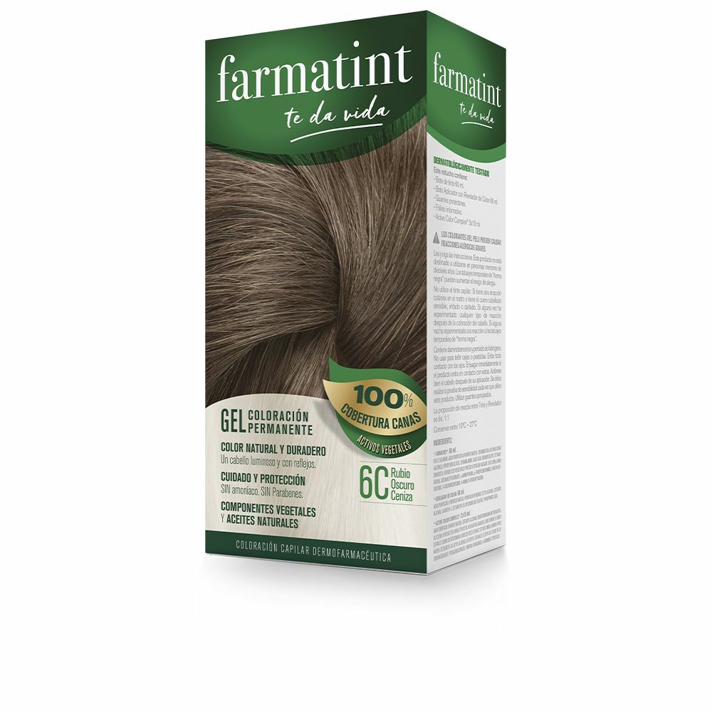 Permanent färg Farmatint 380234 6c-Rubio Oscuro Ceniza Nº 6c-Rubio Oscuro Ceniza Gel (5 antal)