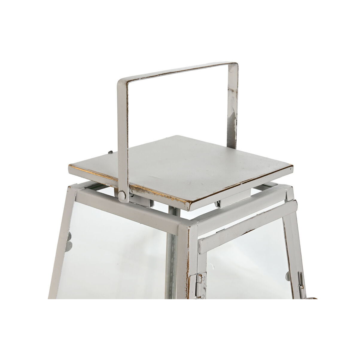 Lyktsats Home ESPRIT Vit Gyllene Metall Glas Modern 26 x 26 x 38,5 cm (2 Delar) - 2