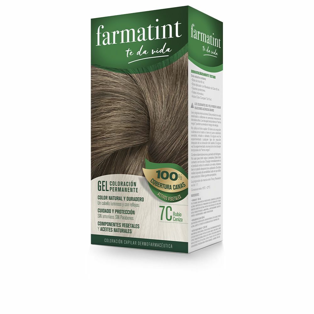 Permanent färg Farmatint 380235 7c-Rubio Ceniza Nº 7c-Rubio Ceniza Gel (5 antal)