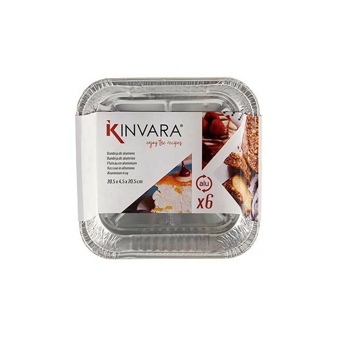 Set med matbrickor Kinvara Disponibel Fyrkantig 12 antal - 5