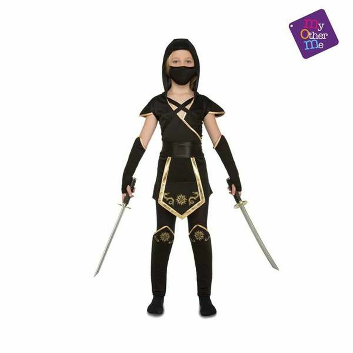 Maskeraddräkt för barn My Other Me Svart Ninja (5 Delar) - 9