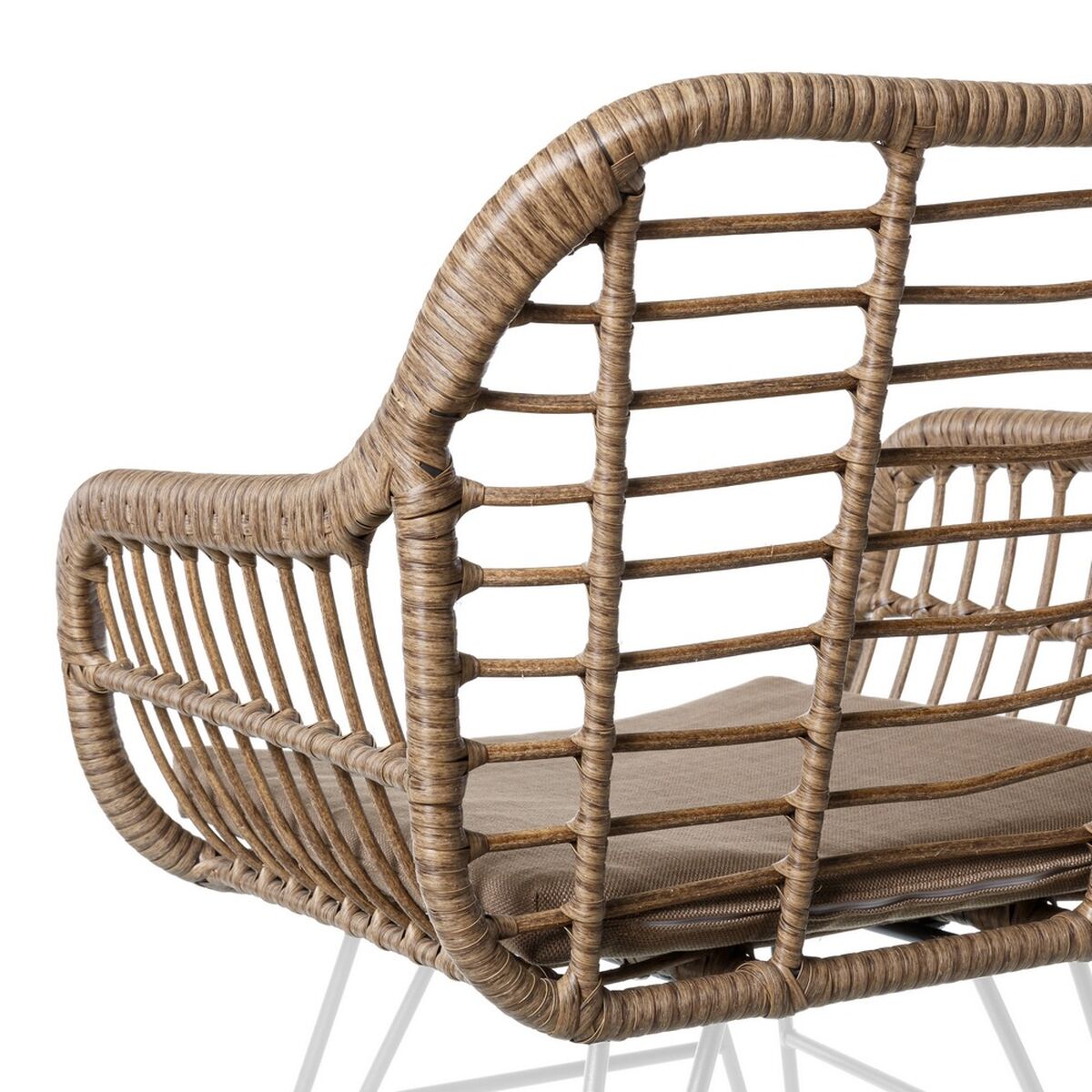Kerti szék Ariki 57 x 62 x 80 cm syntetisk rattan Stål Vit - 6