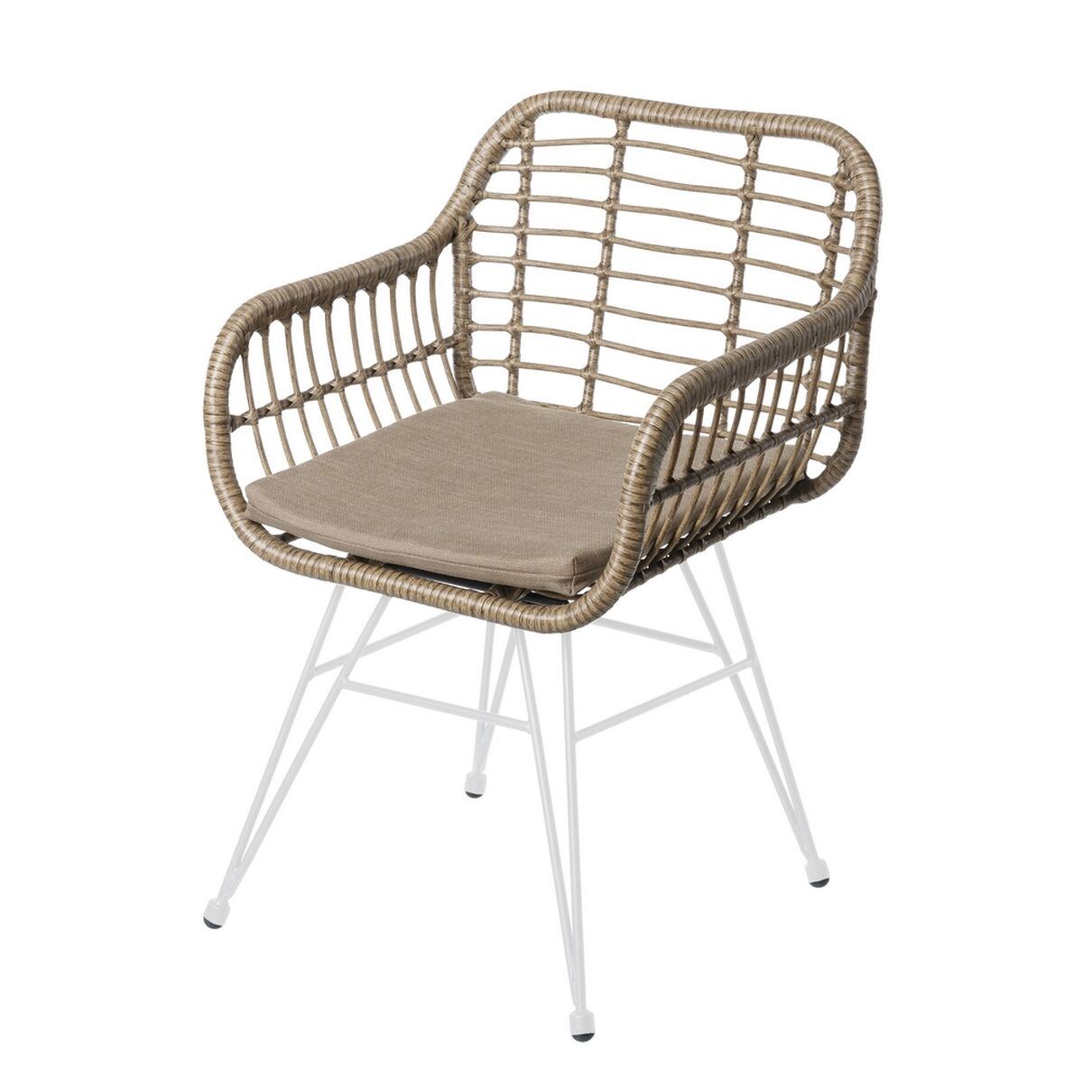 Kerti szék Ariki 57 x 62 x 80 cm syntetisk rattan Stål Vit - 4