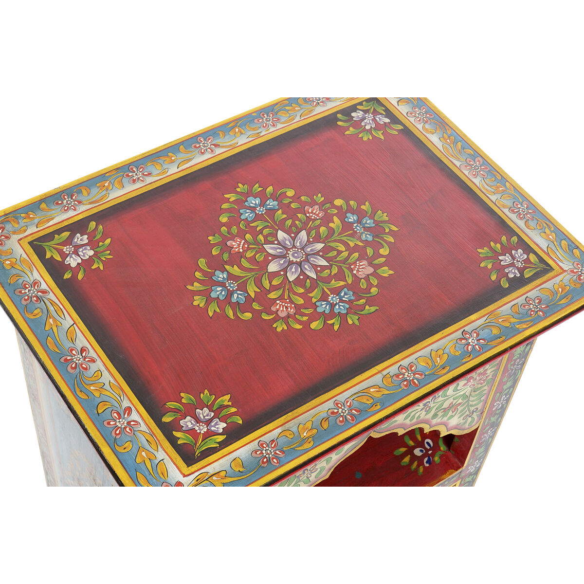 Nattduksbord DKD Home Decor Röd Multicolour Mangoträ Trä MDF 48 x 36 x 74 cm - 7
