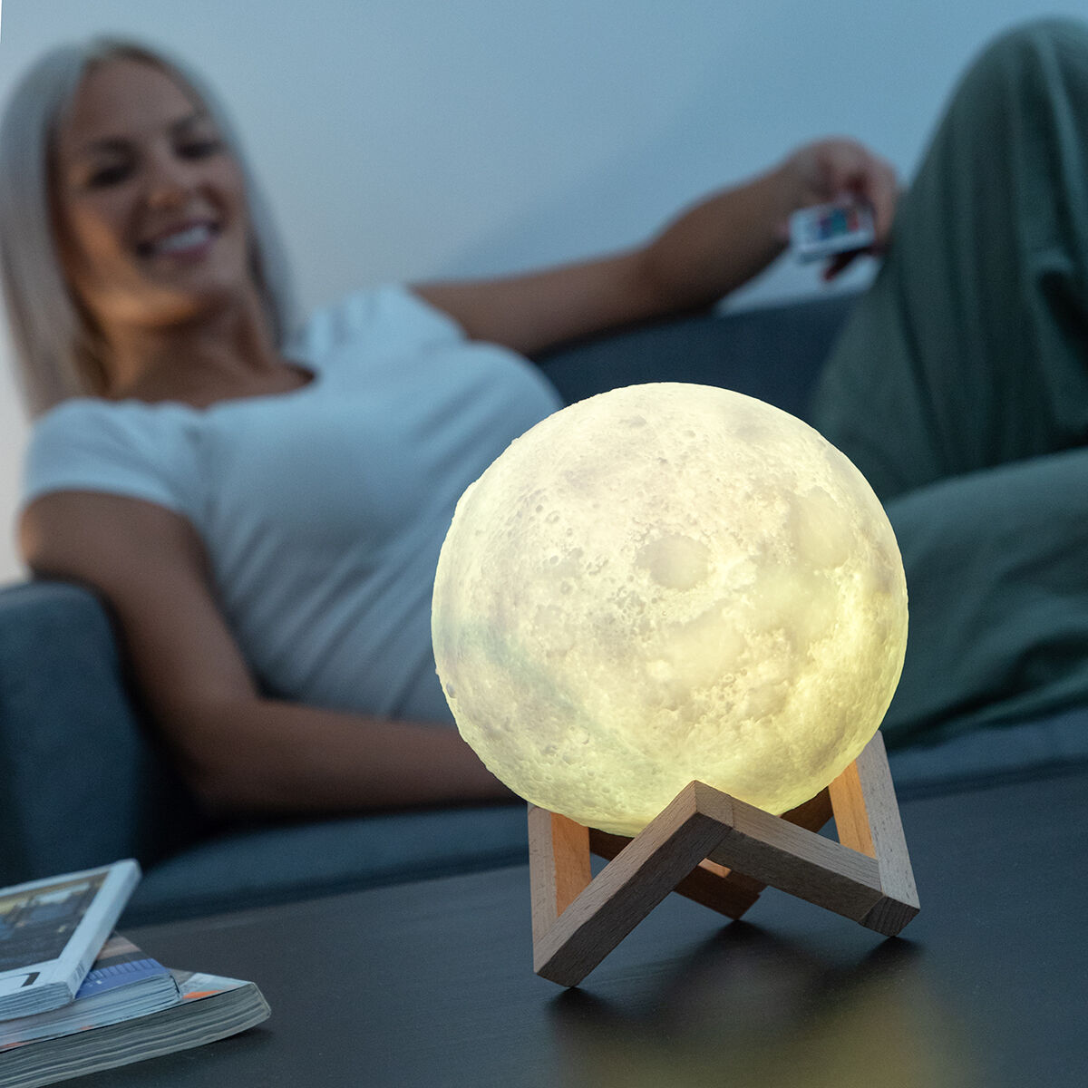 Uppladdningsbara LED-Lampan Måne Moondy InnovaGoods - 8