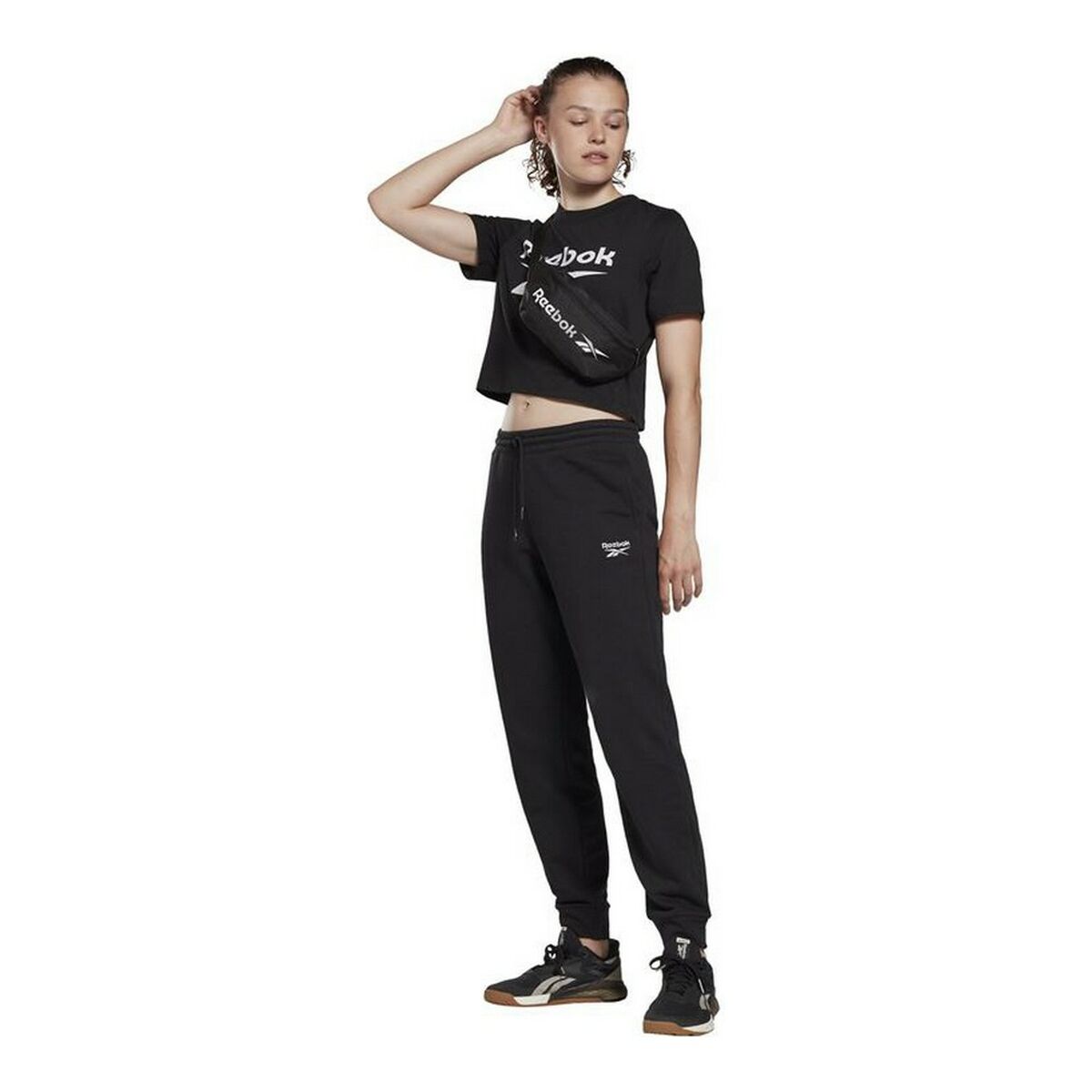 T-shirt med kortärm Dam Reebok Cropped Identity Svart - 13
