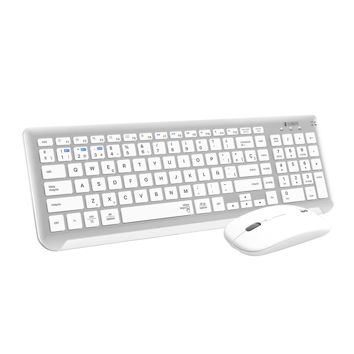 Tangentbord Subblim SUBKBC-DCEP10 Vit Qwerty Spanska QWERTY
