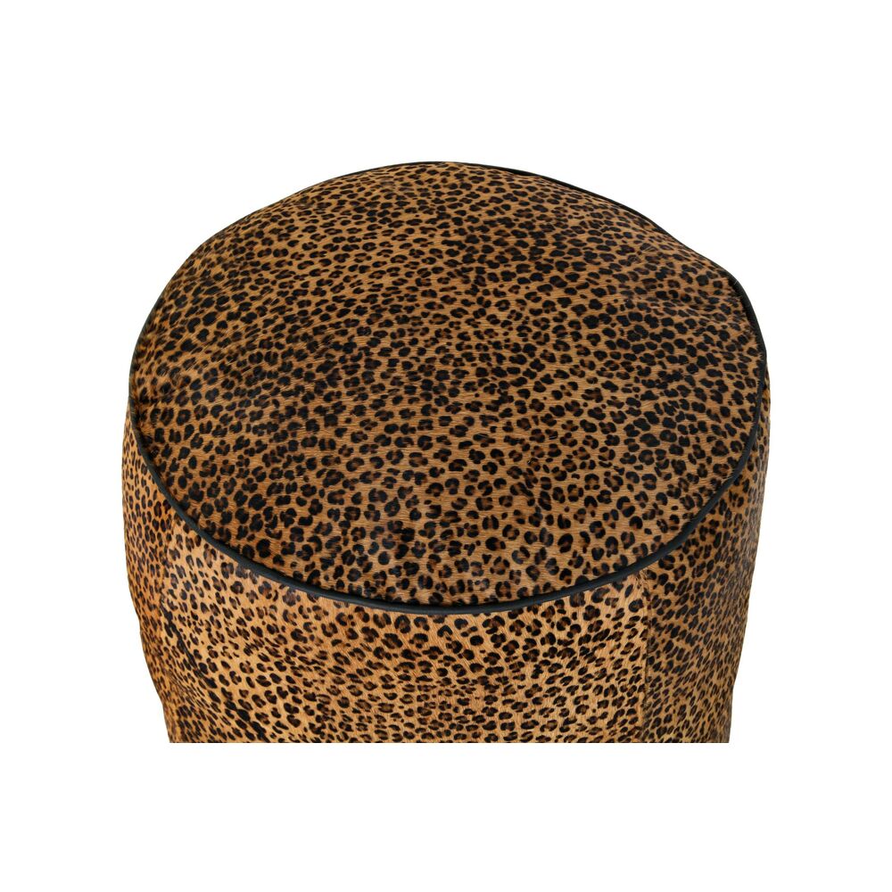 Fotpall DKD Home Decor 46 x 46 x 50 cm Svart Brun Leopard Kolonial - 3