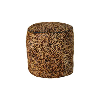 Fotpall DKD Home Decor 46 x 46 x 50 cm Svart Brun Leopard Kolonial